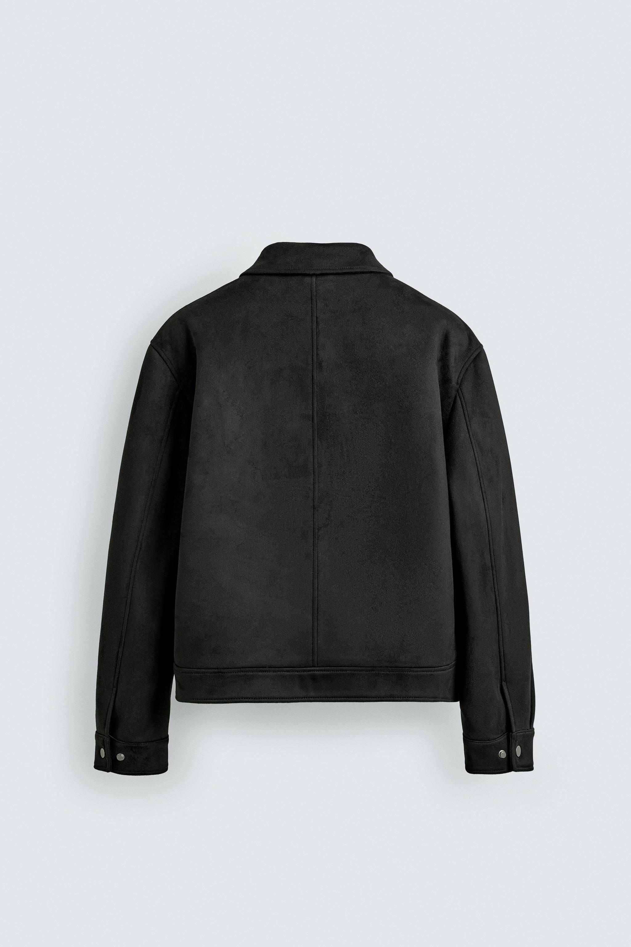 CROPPED FAUX SUEDE JACKET